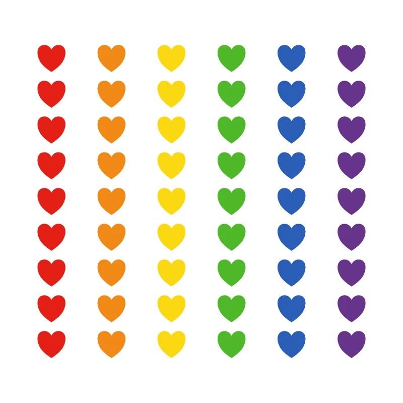 Drapeau arc-en-ciel coeurs