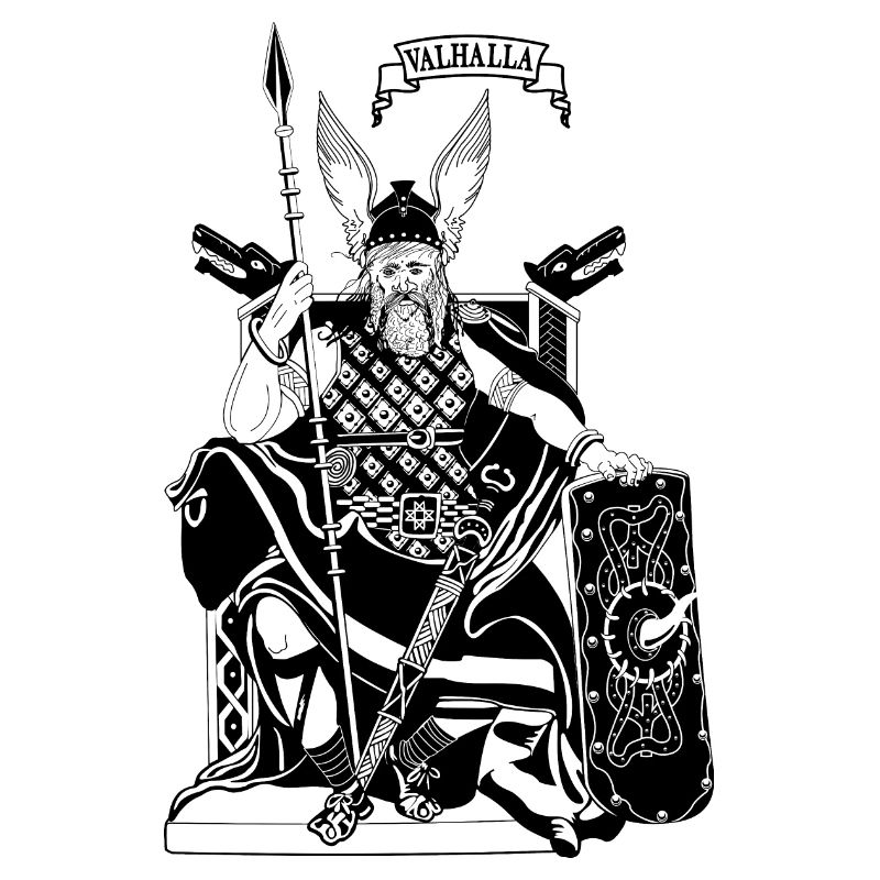 Odin on throne black