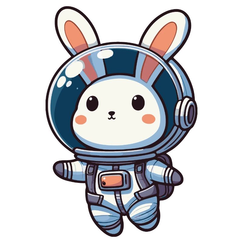 Lapin mignon, astronaute, lapin dans l’espace