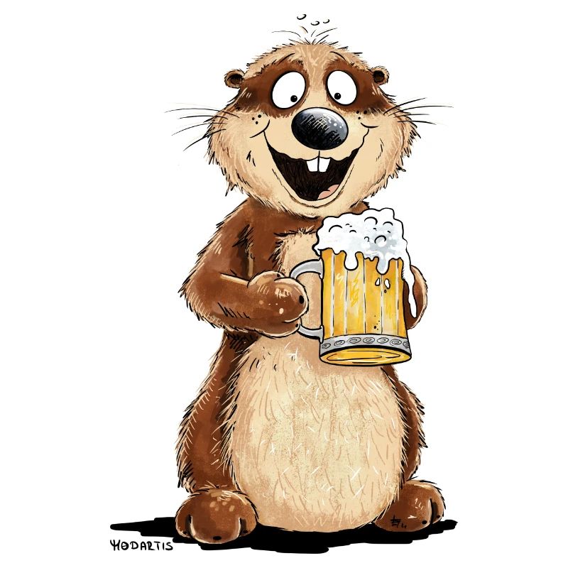 Groundhog Drinking Beer Pun