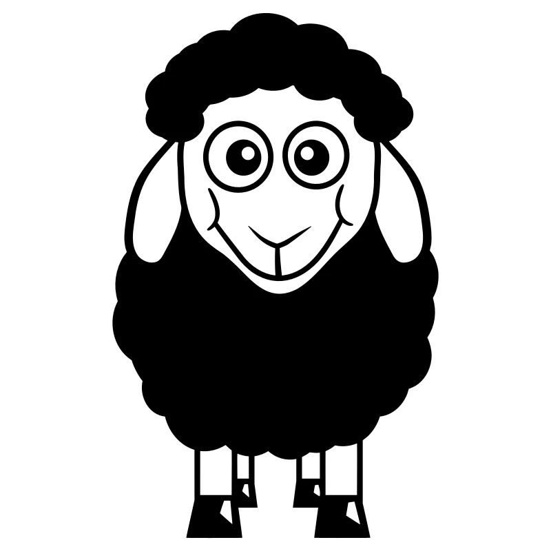 Schwarzes Schaf Klein Süß Niedlich Lamm Cool Comic