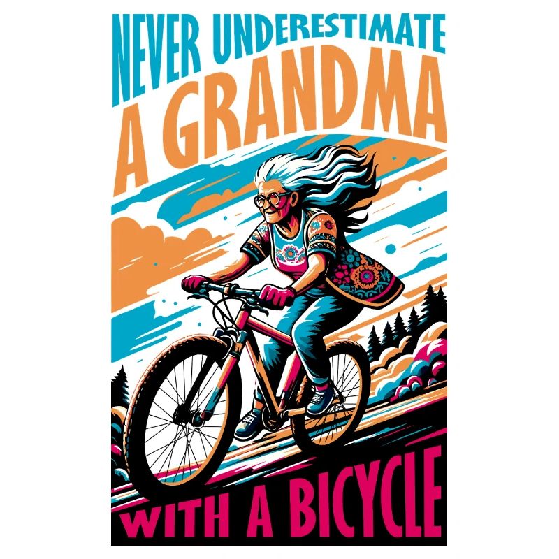 Conception vibrante de grand-mère à vélo