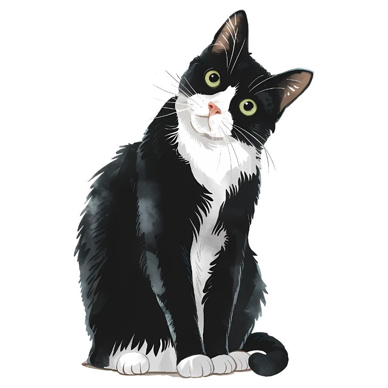 Chat noir et blanc