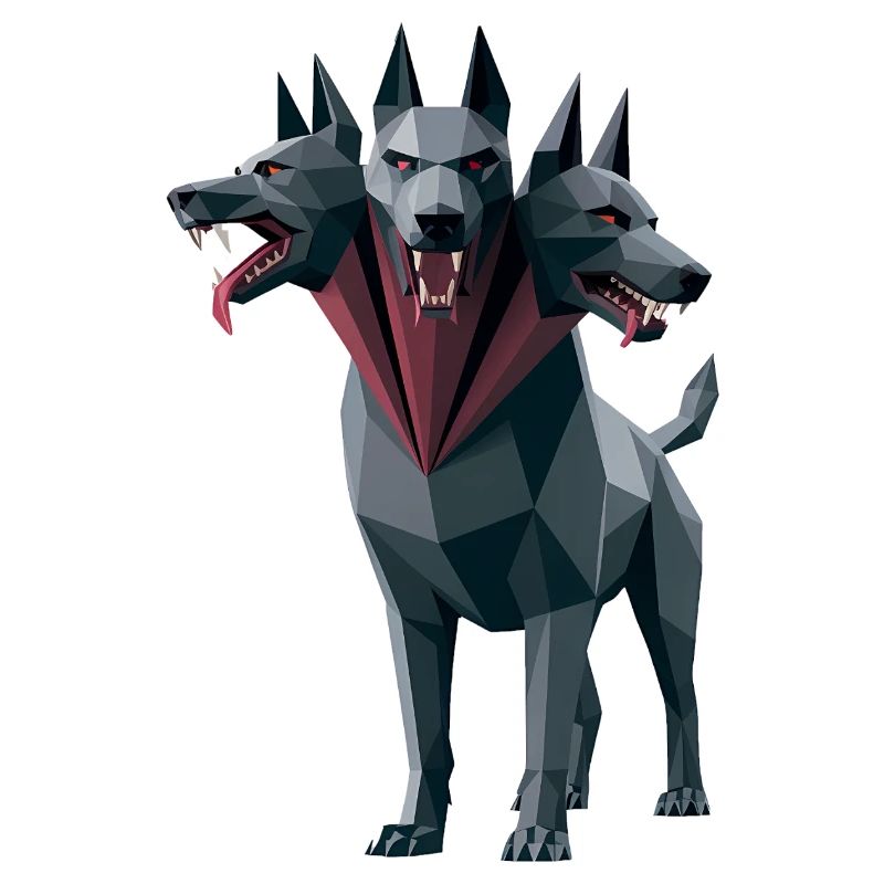 Cerberus - Cool Low Poly  Logo