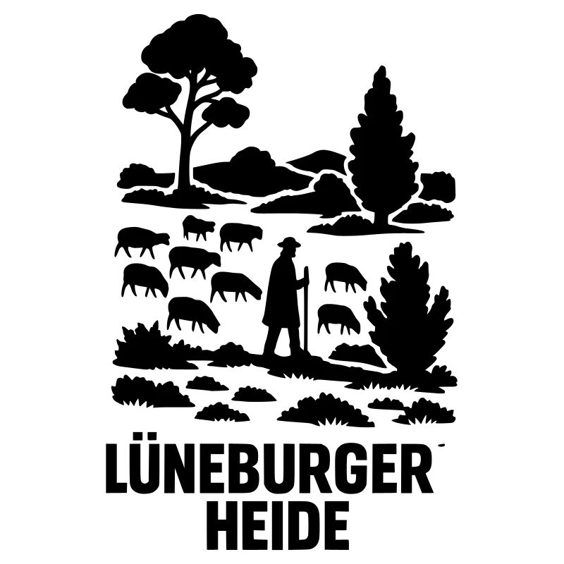 Lüneburger Heide Schäfer Heidschnucken Idylle