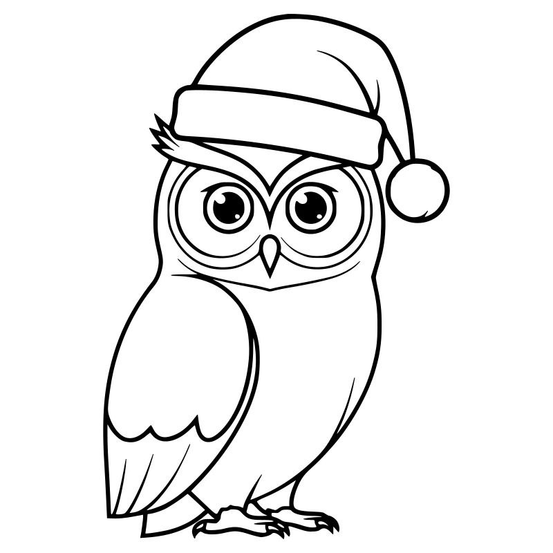 Weihnachts-Eule Cartoon Illustration
