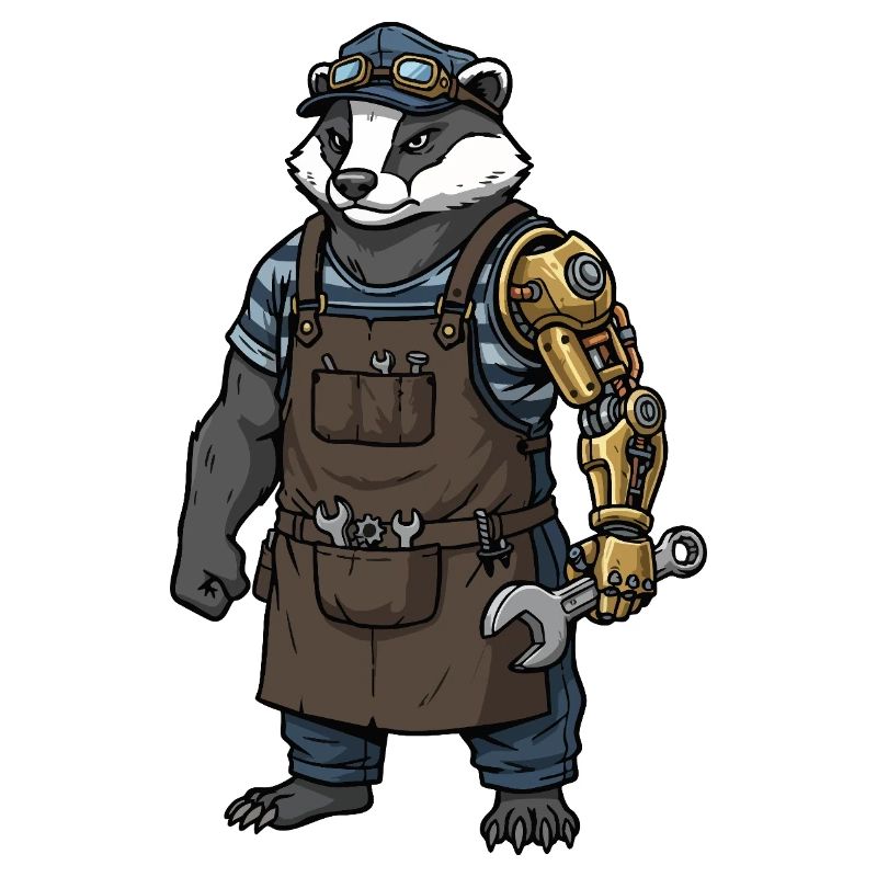 Steampunk Mechanic Badger Bionic Arm