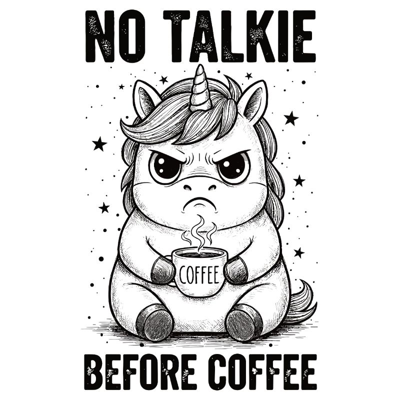 Pas de conversation devant une licorne amoureuse du café