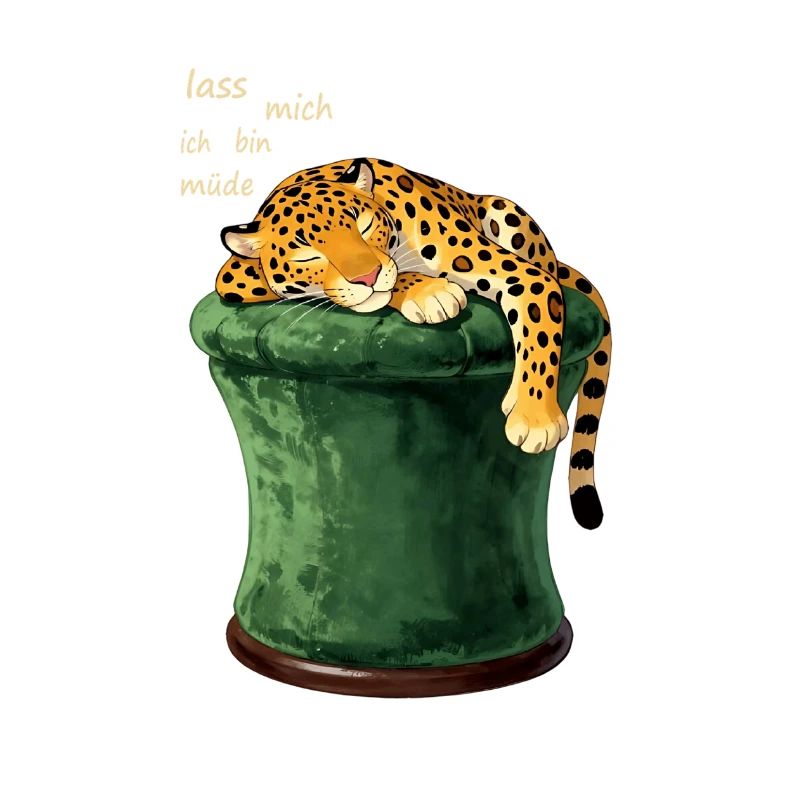 Schlafender Leopard auf Zylinderhut