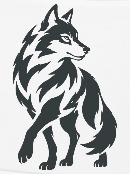 Geometrischer Wolf – Silhouette