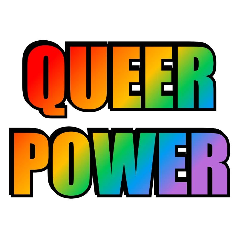 Queer Power Rainbow Text