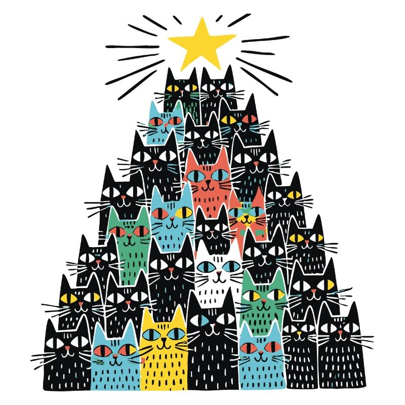Schwarze Katzen Weihnachtsbaum