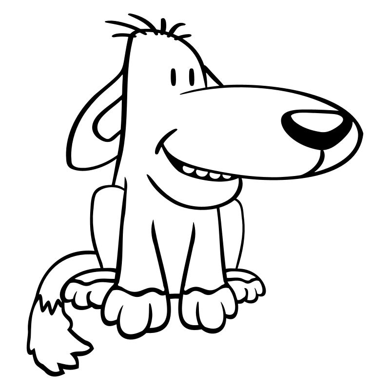 Hund Sitzt Süß Lustig Glückliches Comic Haustier