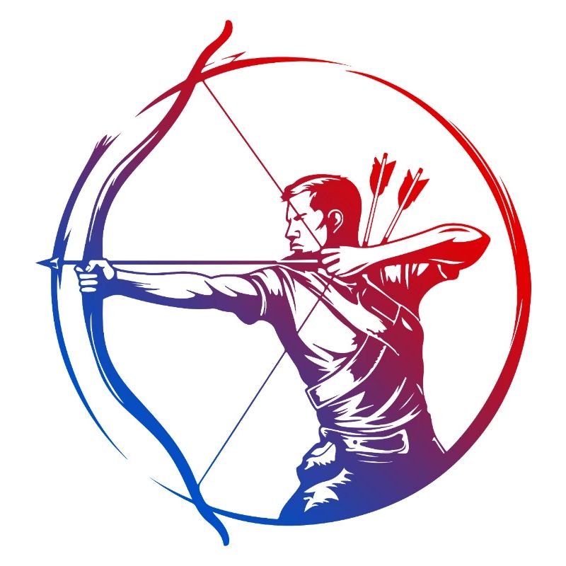 Bogenschießen Silhouette Bunt