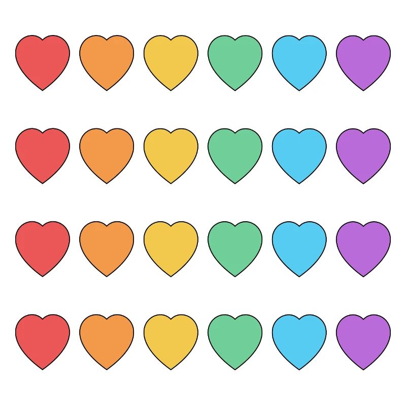 Rainbow Hearts LGBT Pride Month
