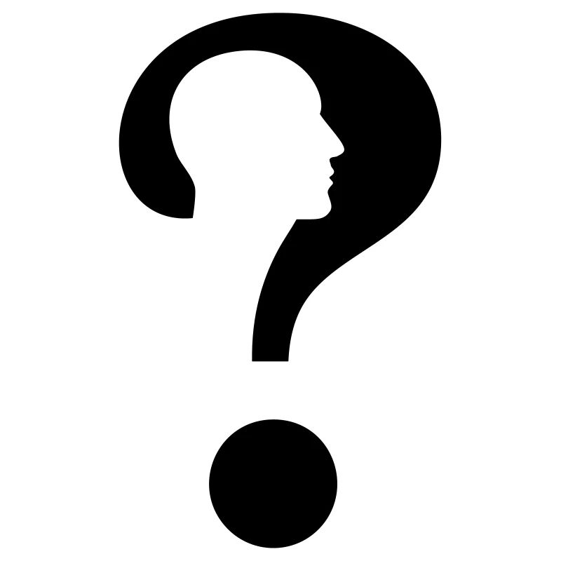 Question mark with silhouette man #