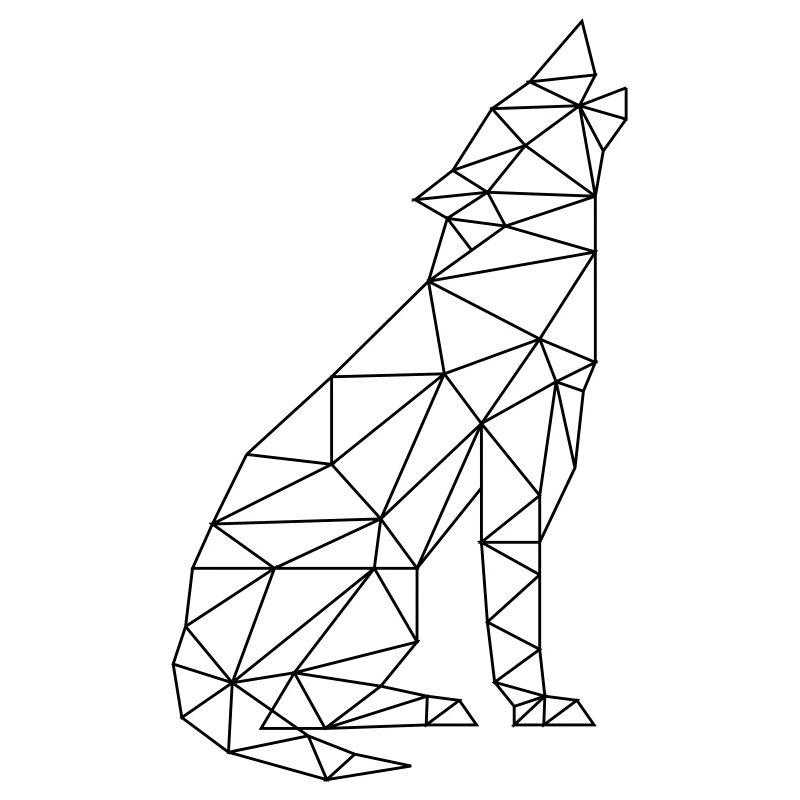 Wolfsruf Wolf Kontur Silhouette