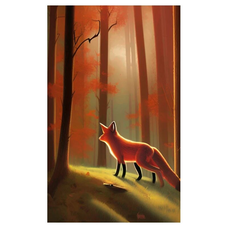 Cool Comic Portrait d’un renard dans le dessin de la forêt