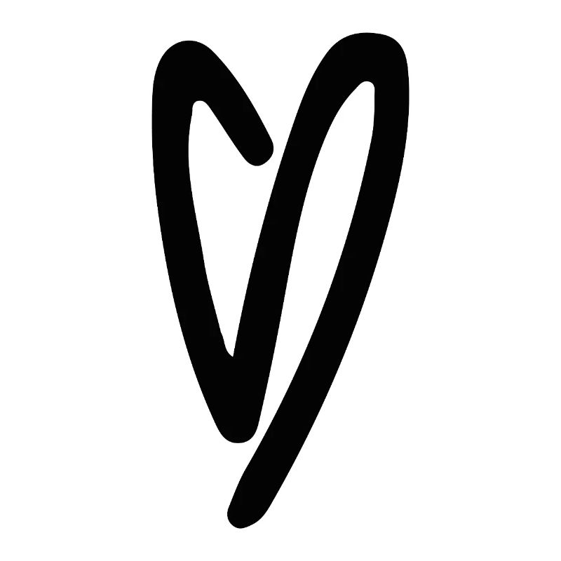 Hand-drawn heart line design