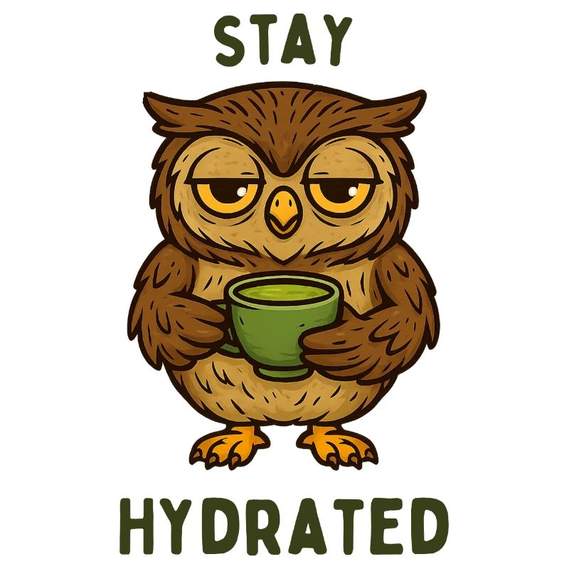Bleib Hydriert – Eule mit Grüntee