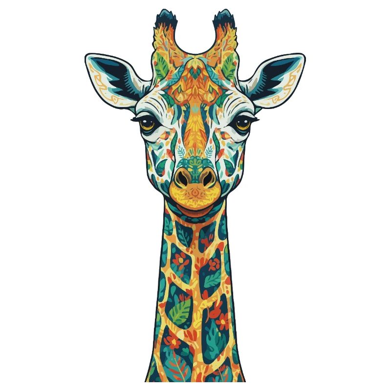Bunte Giraffen-Kunstdrucke