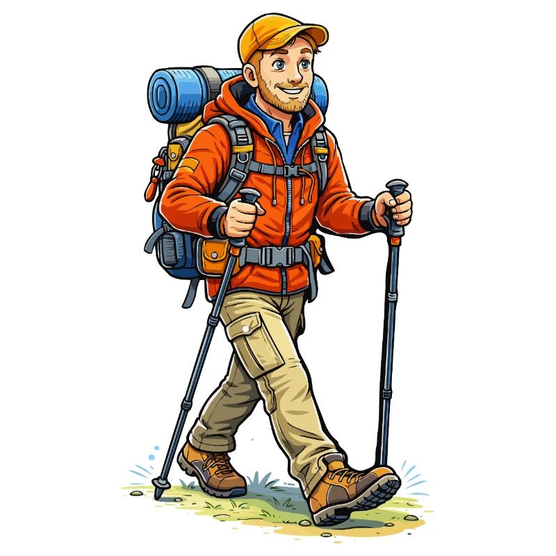 Abenteuerlicher Wanderer mit Rucksack