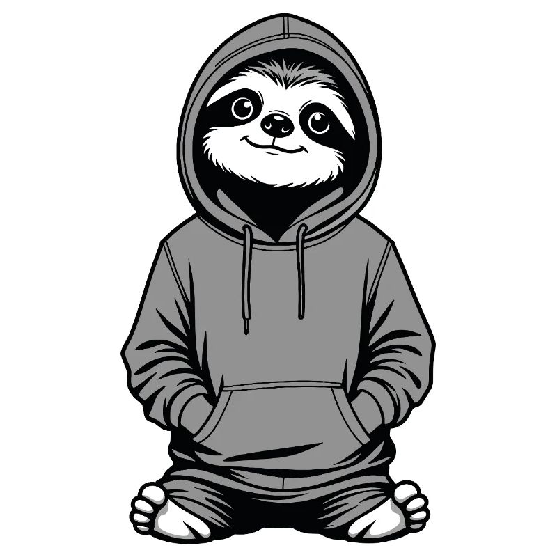 Slow-Chill Sloth Pullover Hoodie