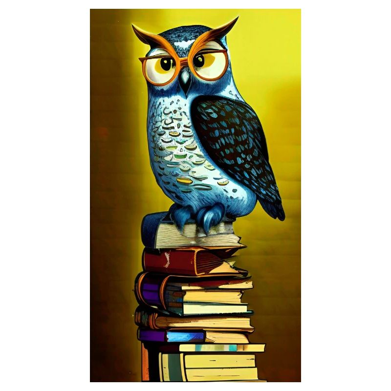 Comic Cartoon Creepy Bookworm Book Stack