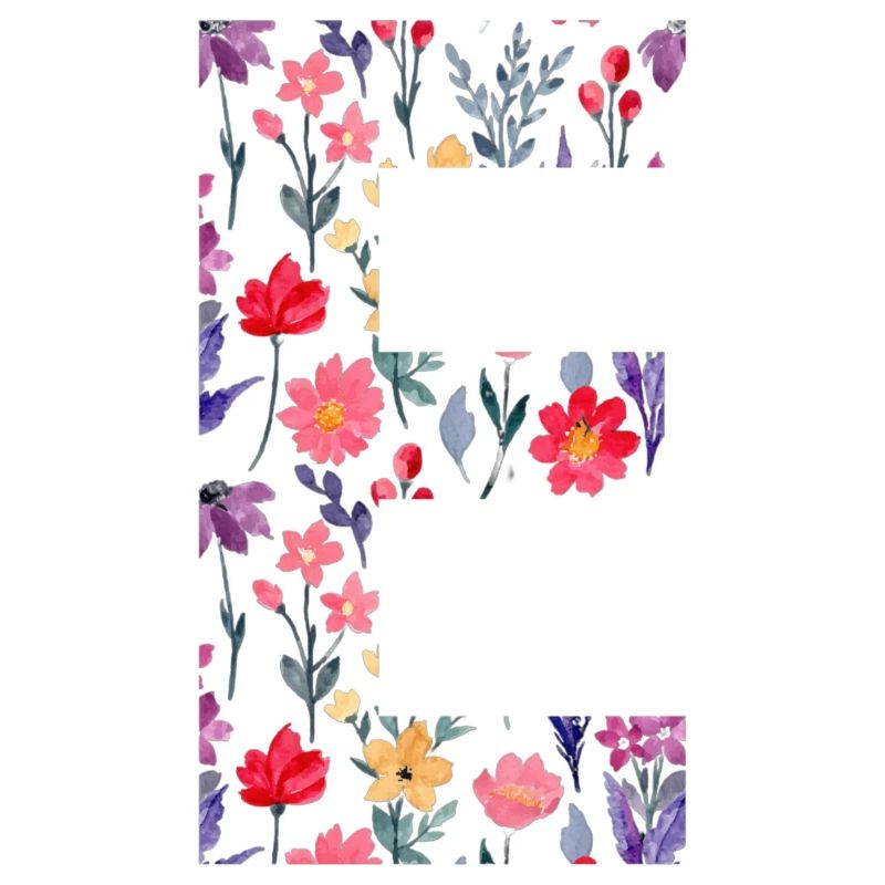 Personalized floral letter E - gift idea