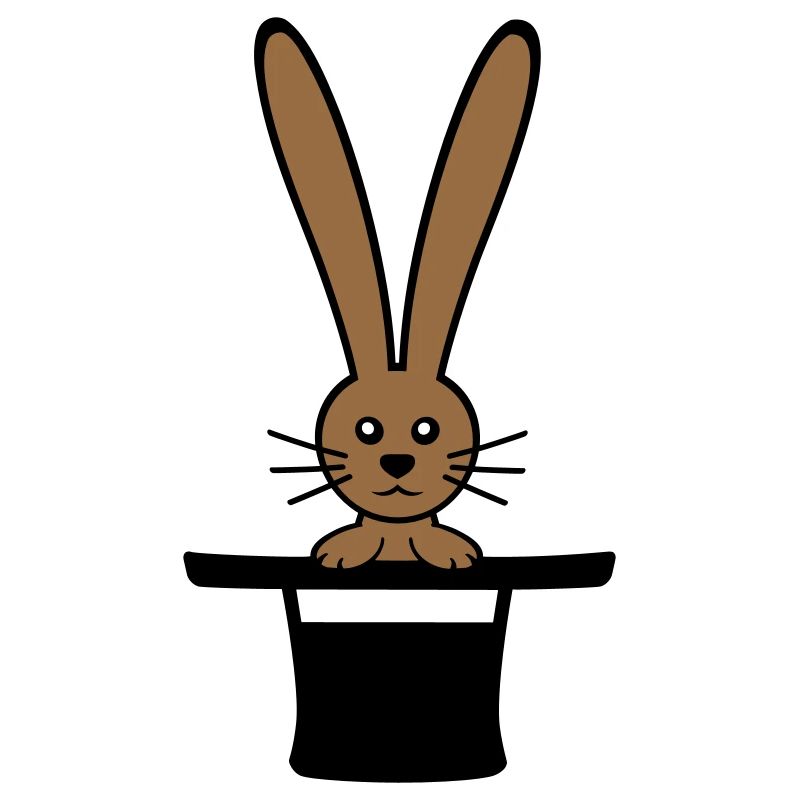 Lapin Chapeau Haut de forme Sorcier Lapin Sorcier Mignon