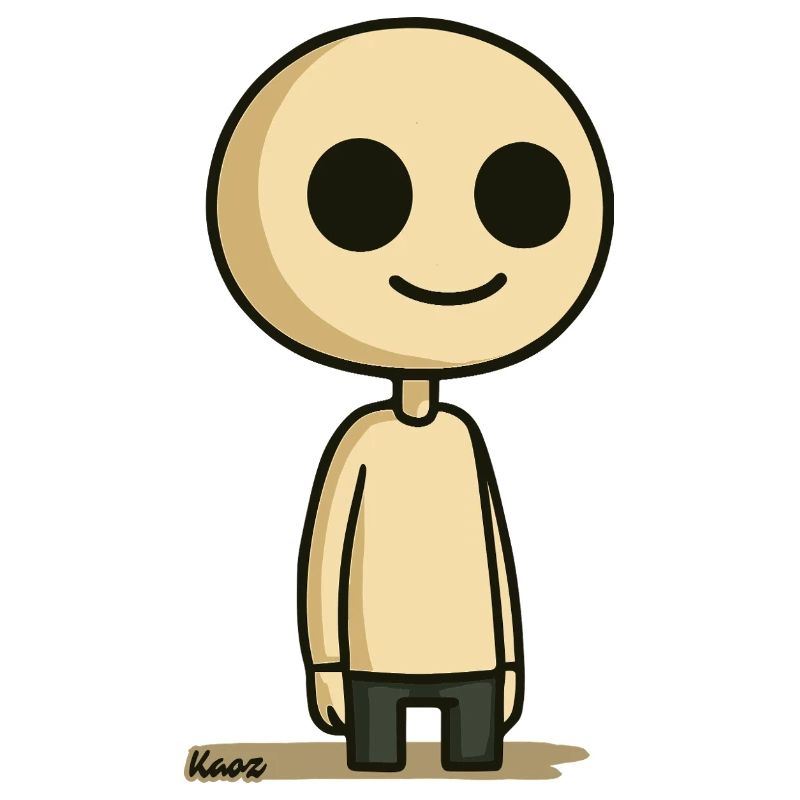 Schlichte Comic Figur mit rundem Kopf