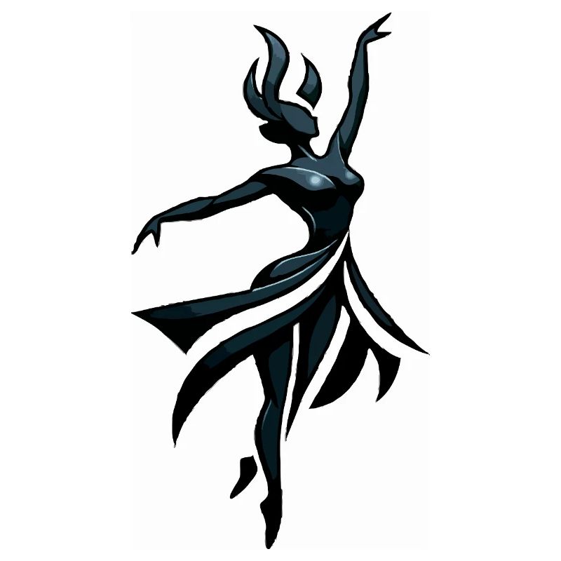 Shadow dancer in neon blue