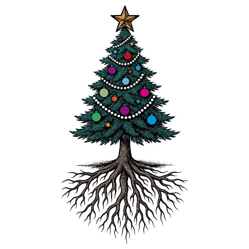 Christmas tree with roots – festively rooted