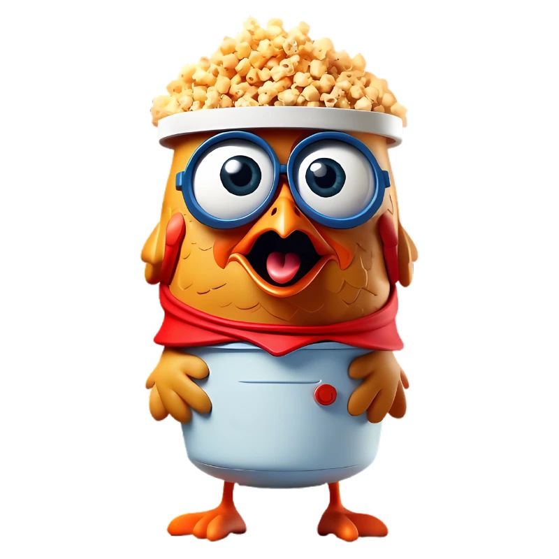 Popcorn Huhn mit Brille