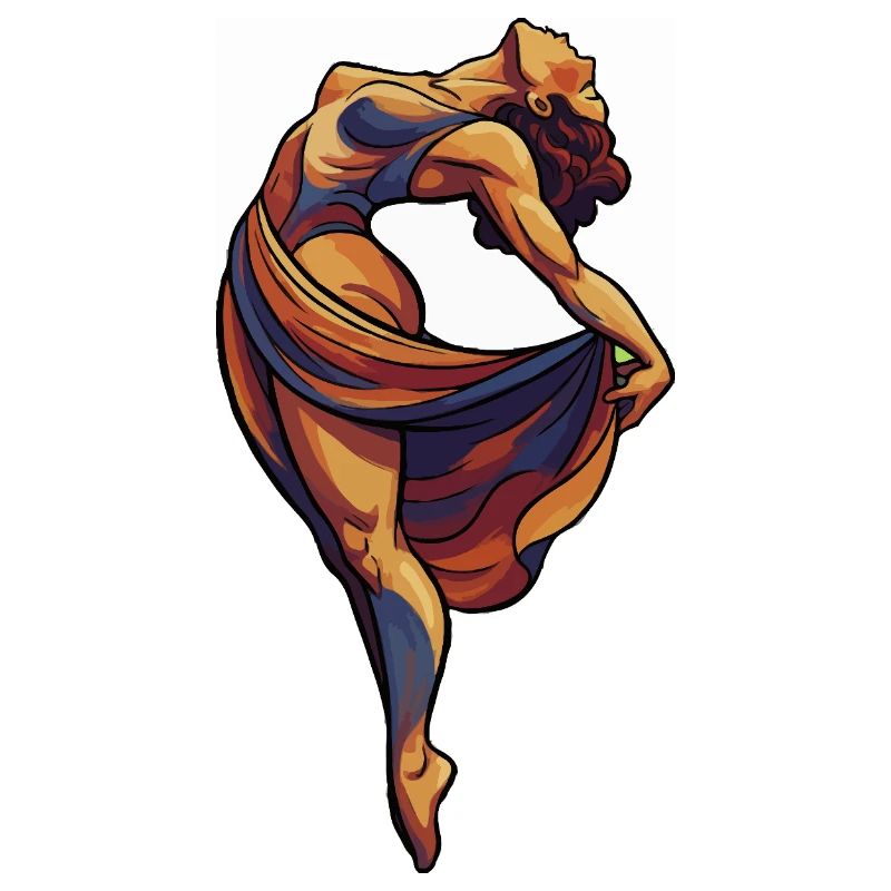 Dramatic dancing woman in color