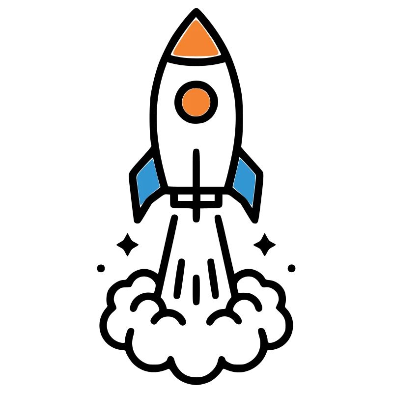 Rocket Launch Space Comic