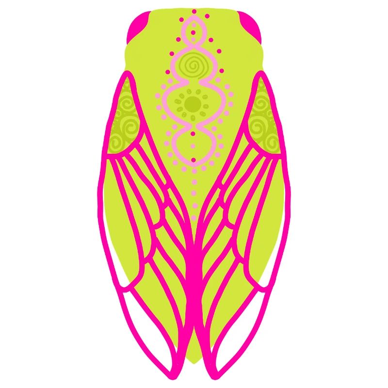 Fluorescent coloured cicada