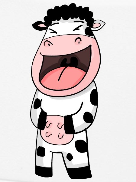 Cow laughs