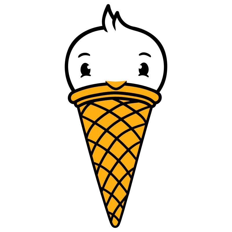 Bird Cream Waffle Cream Scoops Cornet de crème glacée