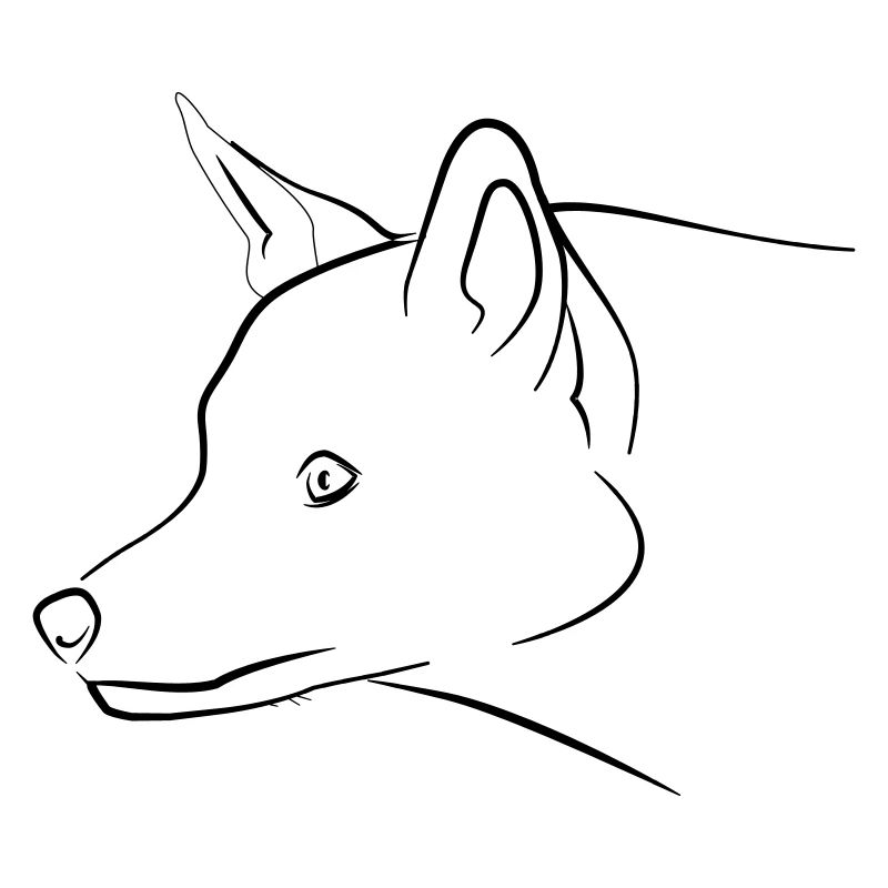 Fuchs Grafik schwarz