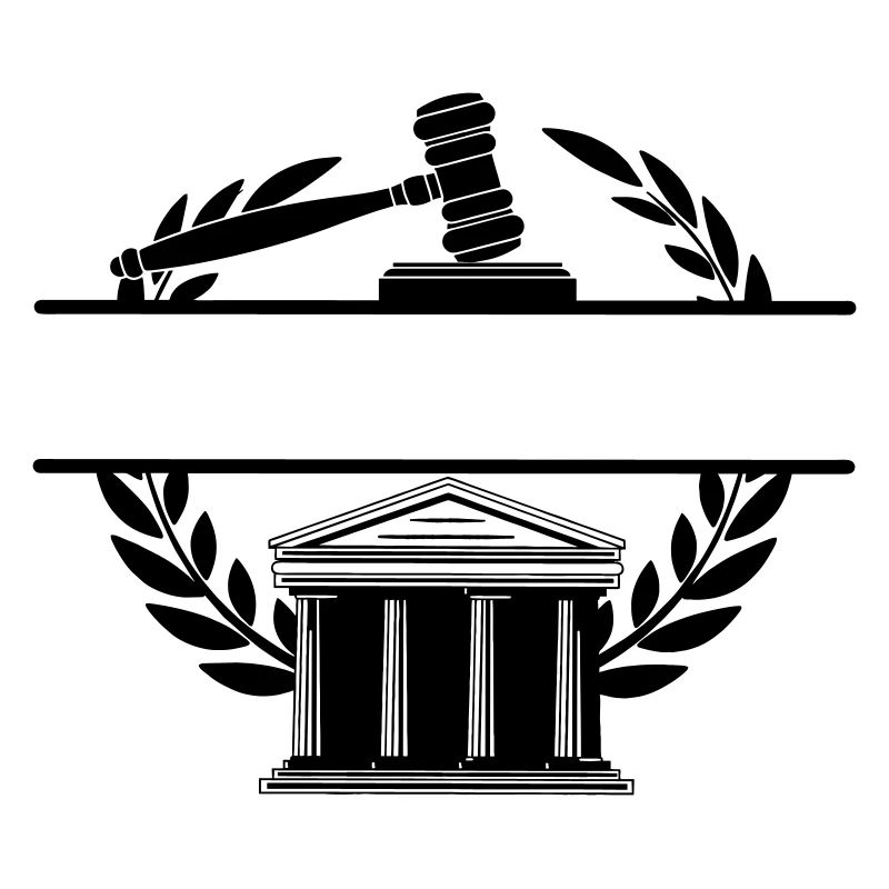 Lawyer monogram courthouse