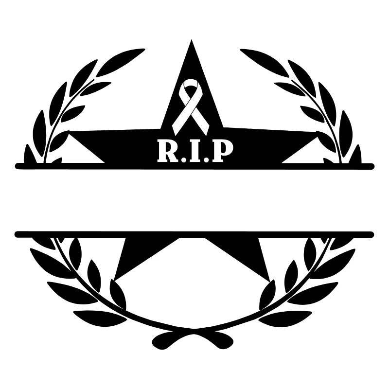 Laurel wreath star and bow RIP