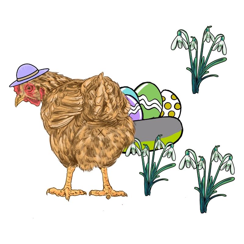 Chicken Poultry Eggs Nest Easter Eggs Easter