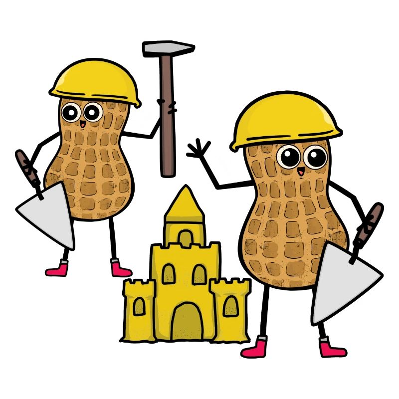 Artisan cacahuète château de sable Mason construire constructeur