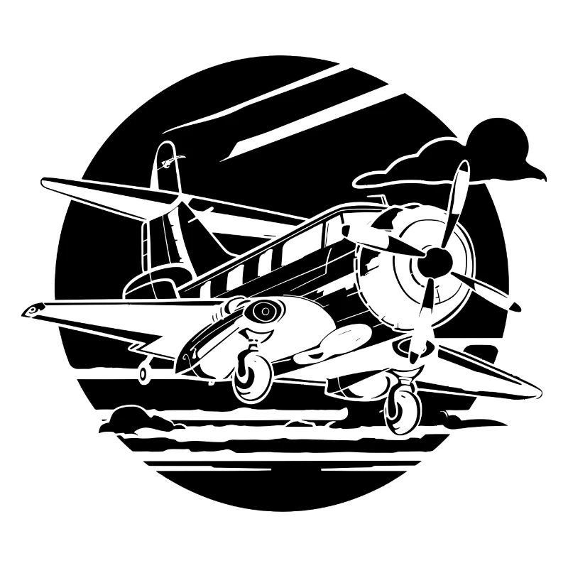 Propeller Plane Drawing