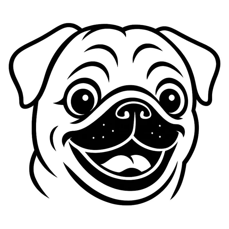 TinyPaws Black & White Edition Mops Style b