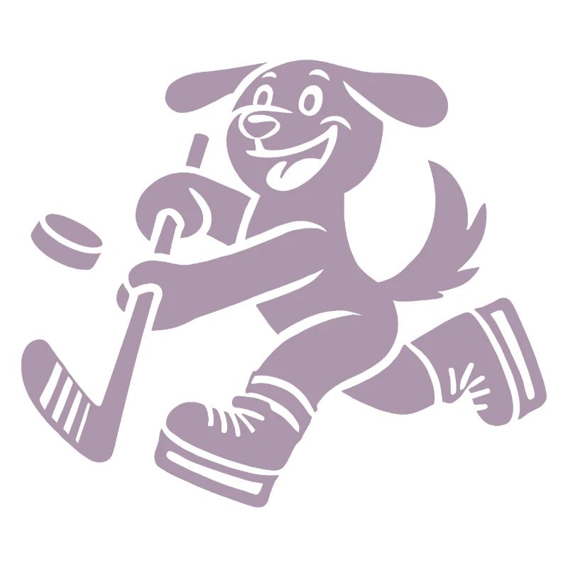 Dackel Eishockey Silhouette Minimalistisch
