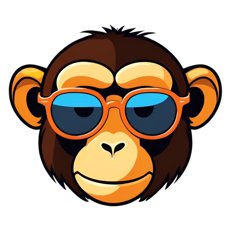 Cool monkey with sunglasses