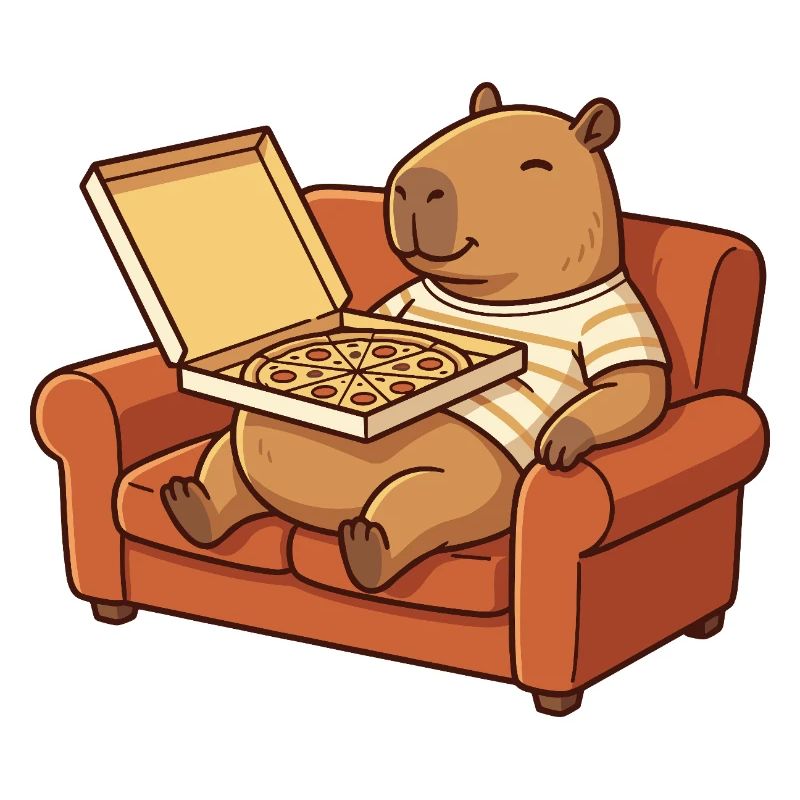 Capybara Sofa Pizza gemütliches Tierdesign