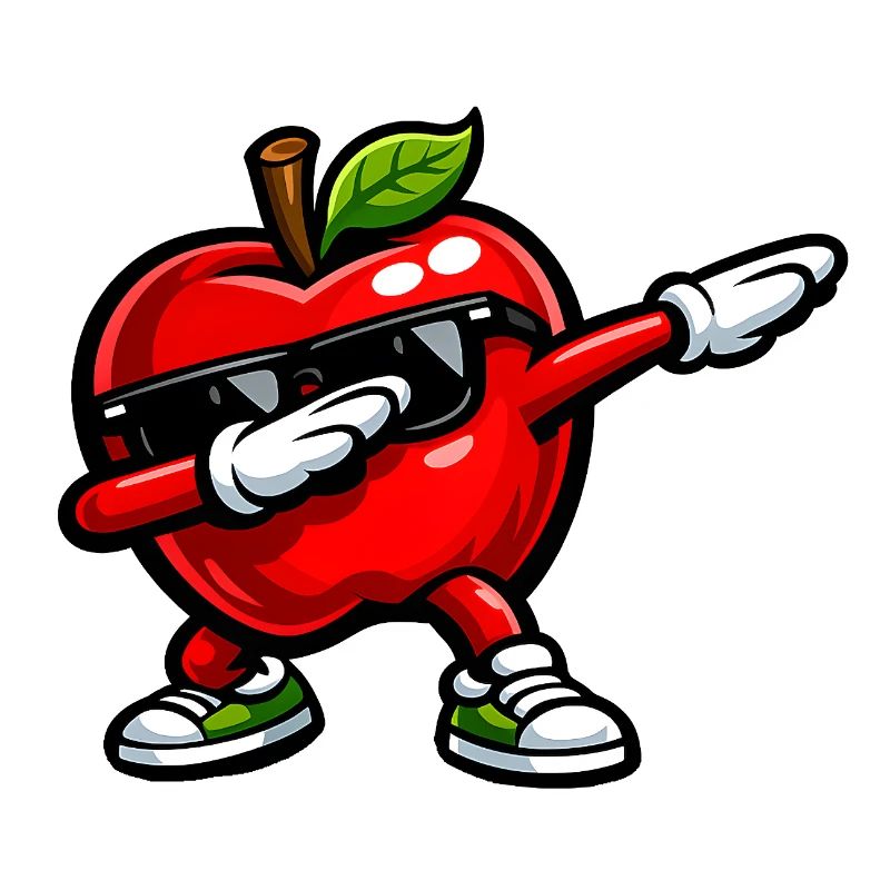 Dabbing Roter Apfel